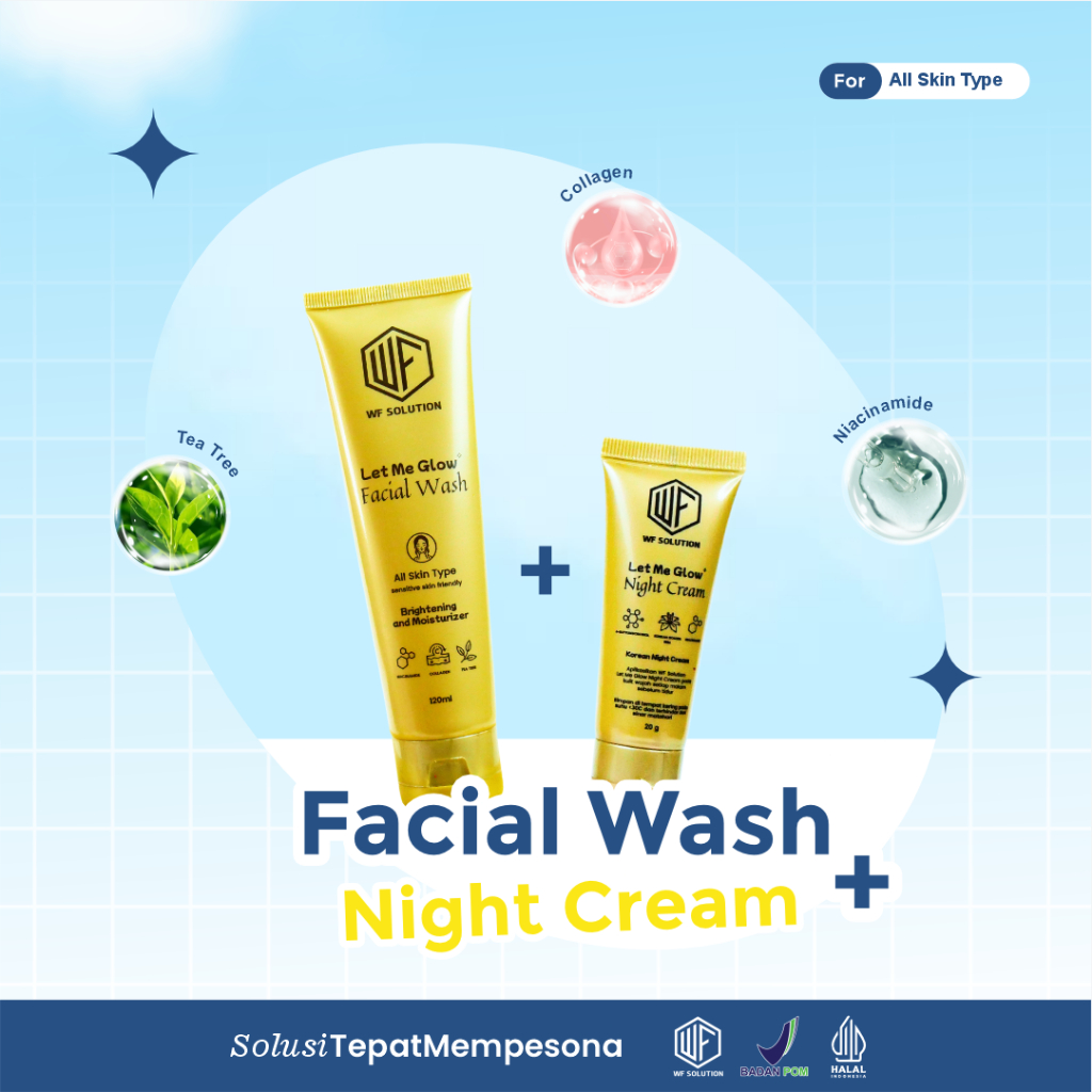 WF Solution Let Me Glow Night Cream + Facial Wash