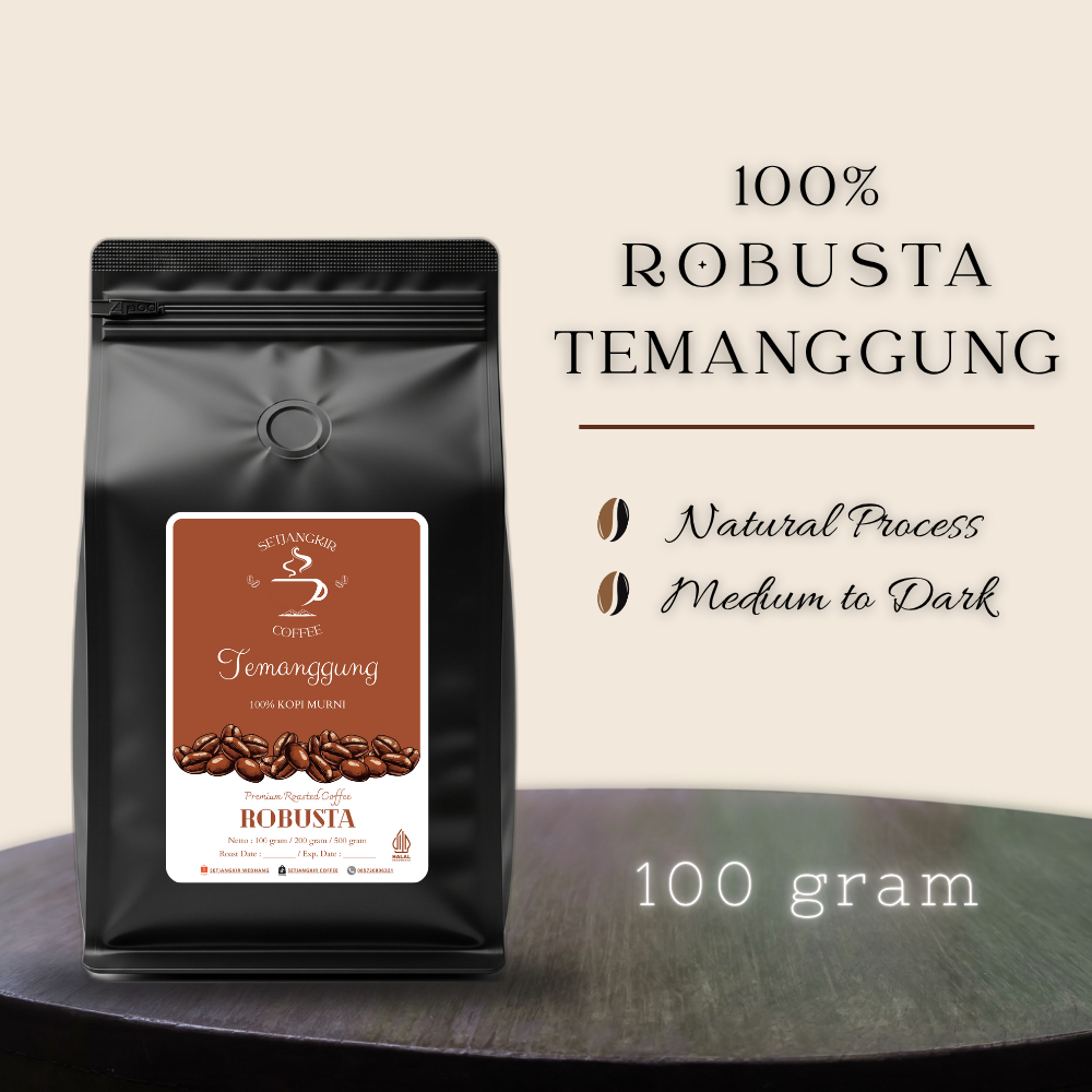 

SETJANGKIR COFFEE Kopi Robusta Temanggung 100% Kopi Murni 100 gram - Bubuk Kopi