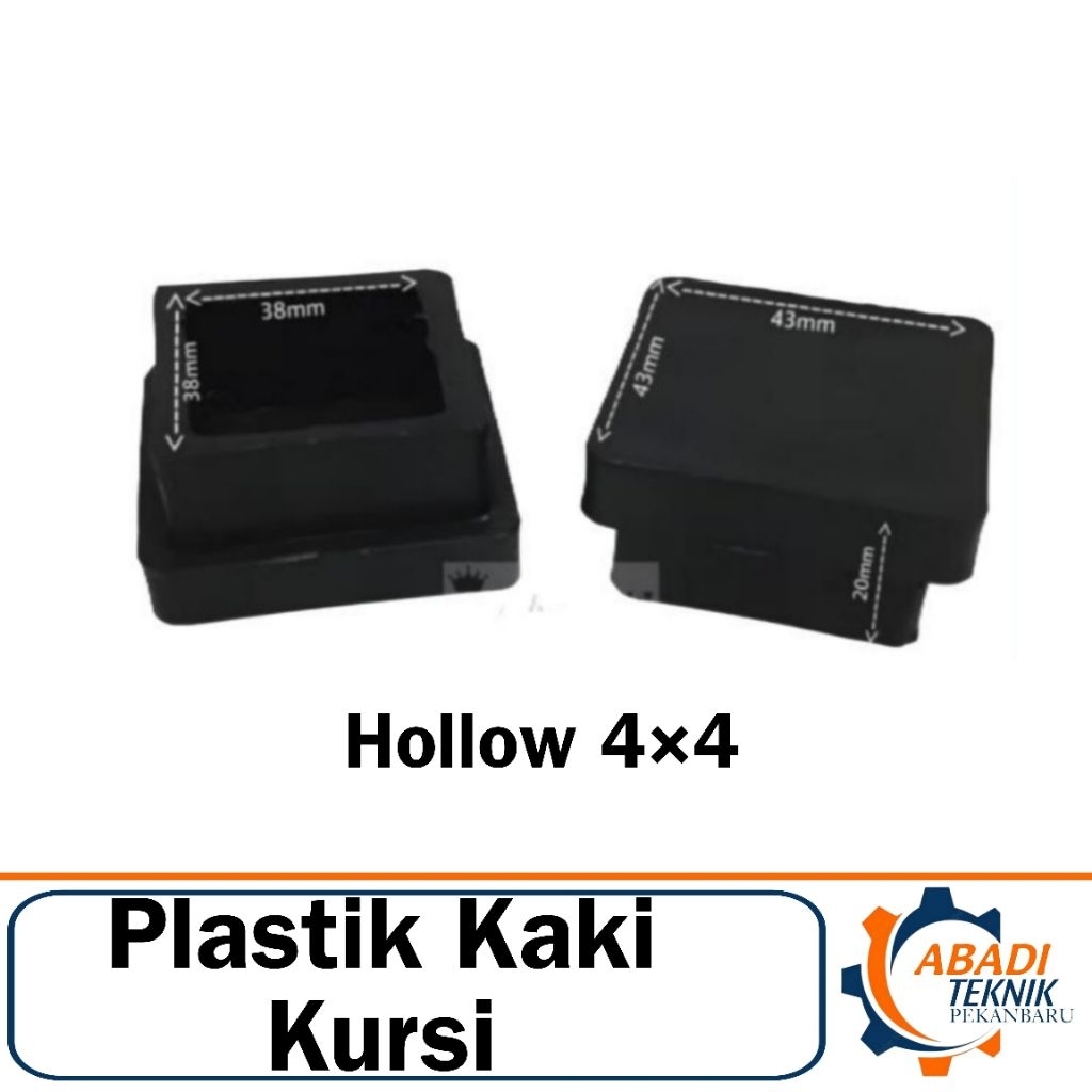 Plastik Hollow Holo  4×4 Cm/ 40×40 mm Kaki Kursi Meja Tutup Besi