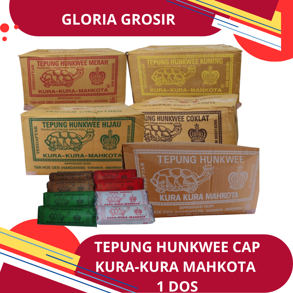 

TEPUNG HUNKWE cap KURA KURA - 1 Dus isi 100 pcs @ 95 gram