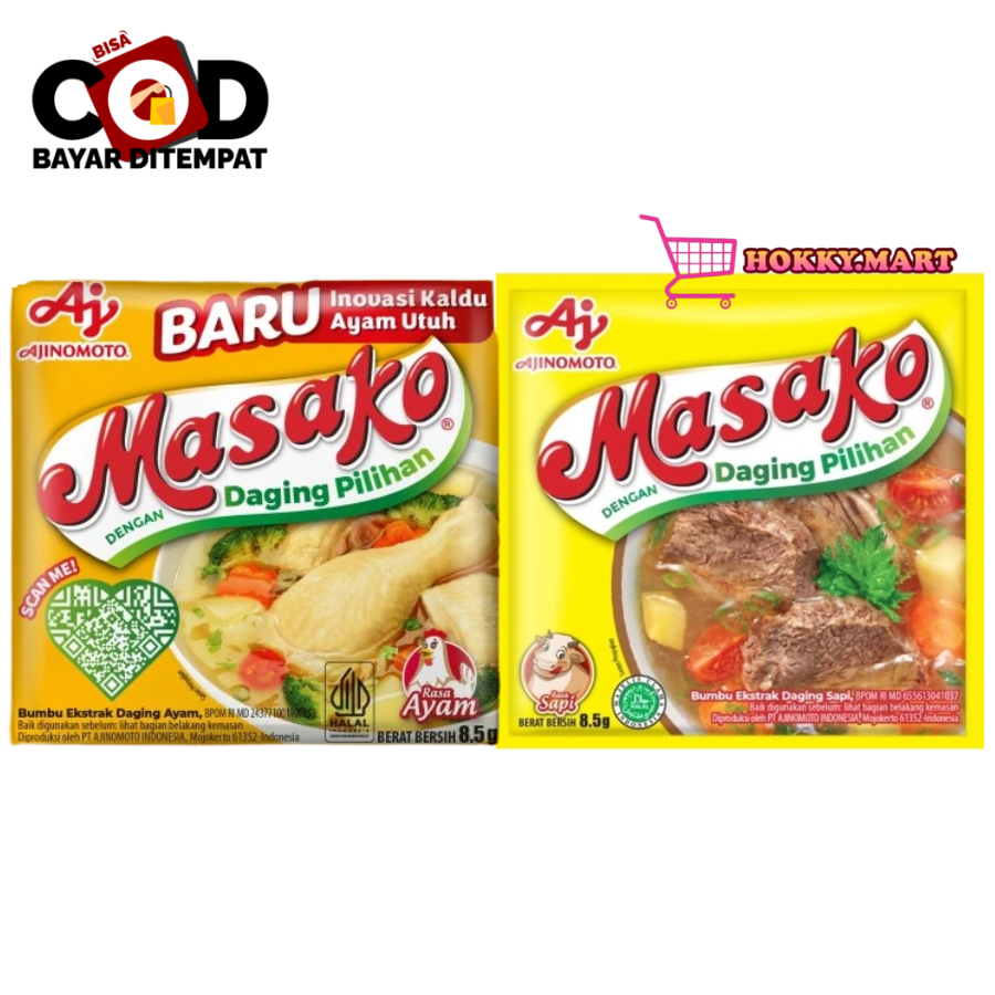 

[HOKKY]Masako Bumbu Kaldu Penyedap Rasa Sachet 8.5gr Ayam Sapi Bumbu Dapur Ajinomoto Bumbu Masak Instan Halal