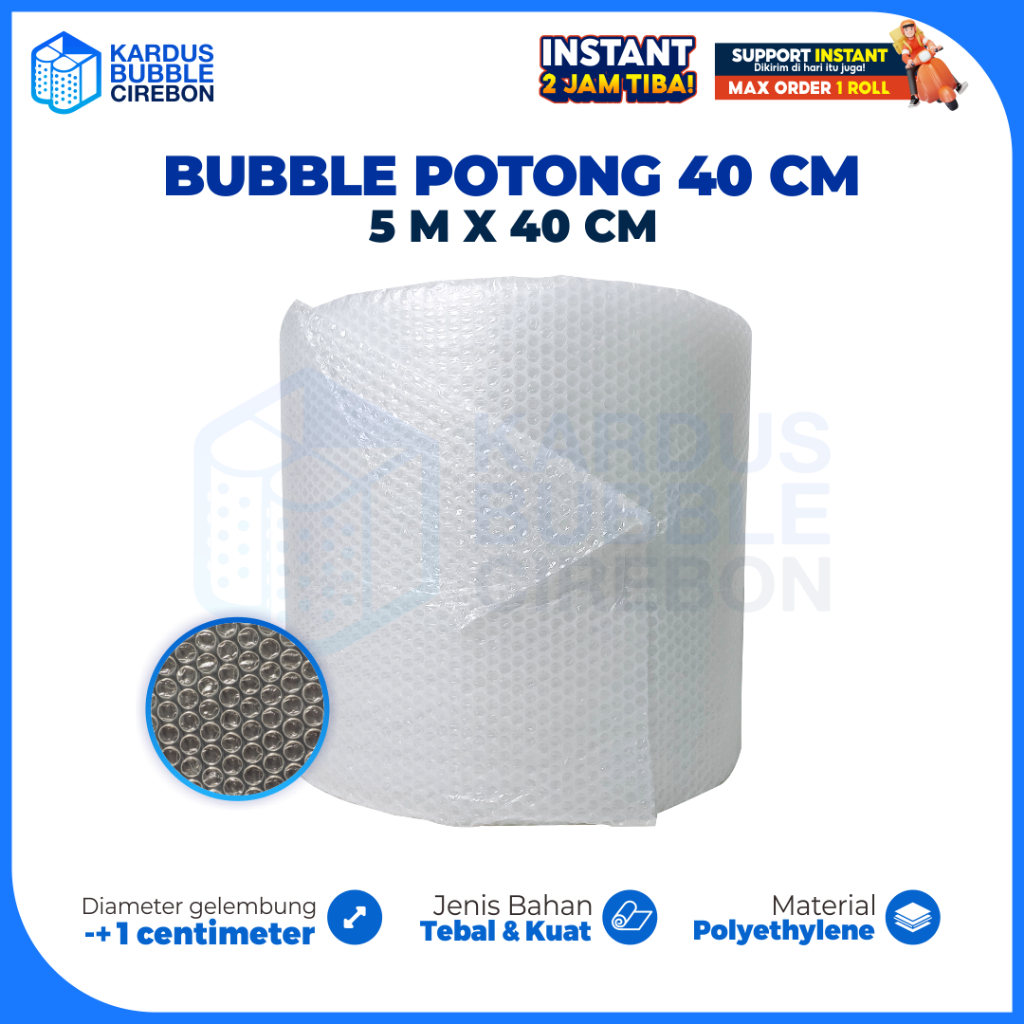 

PLASTIK BUBBLE WRAP 40X50 BENING EKONOMIS PREMIUM BUBLEWRAP PUTIH HITAM RUSFET SUPER TEBAL 40CM X 50M