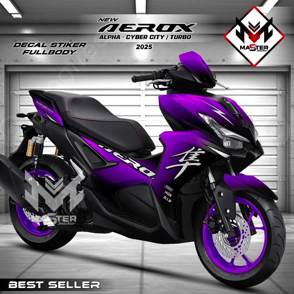 Cod - Stiker Full Body Aerox Alpha Stiker Motor Aerox Turbo Cyber City Fullbody - Decal Sticker Aero