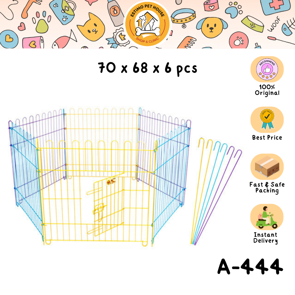 Kandang Anjing Pagar Warna-warni OCTAGON A-444 (6pcs)