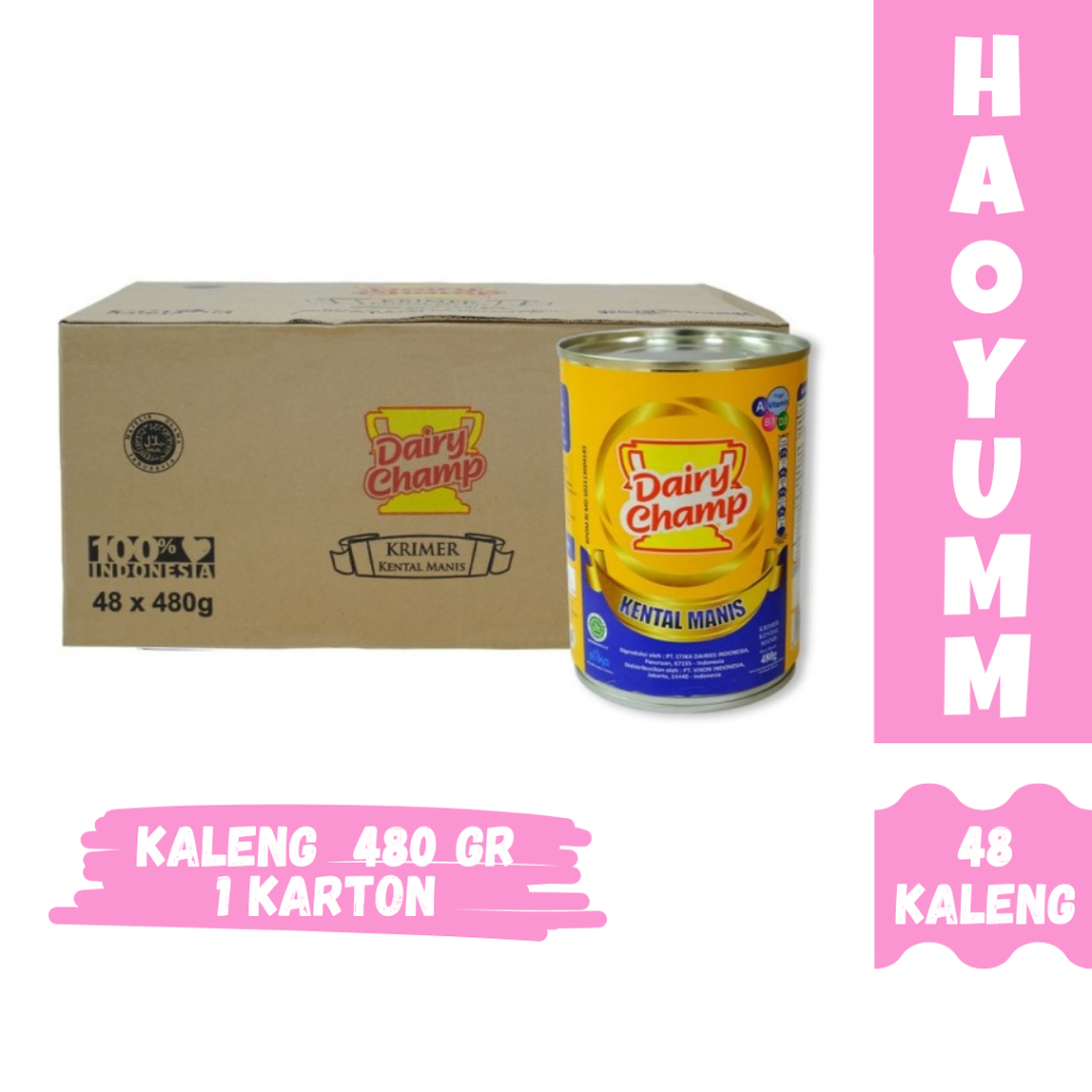 

[EXPIRED MEI 2026] Dairy Champ Krimer Kental Manis 480gr - 1 Karton Isi 48pcs [HAOYUMM]