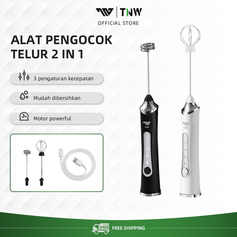 TNW KE6 Pembuih Susu Pengocok Telur Mini Hand Mixer Alat Kocok Telur Elektrik Milk Frother USB Recha