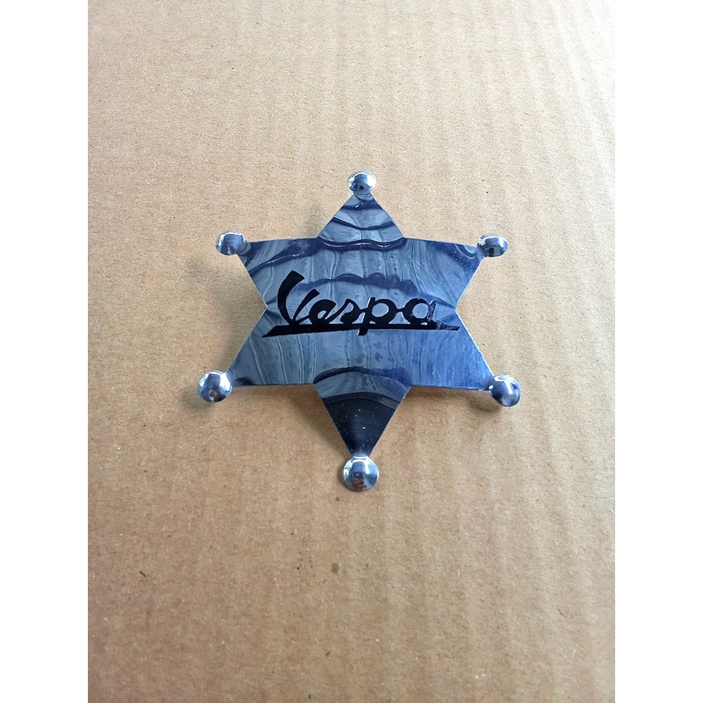 Pin Vespa Bintang Silver Emblem Untuk Topi Baju Jaket