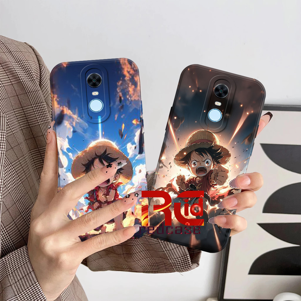 Softcase Redmi 5 Plus 8 8a Pro Case Pelindung Camera Motif Luffy Biru