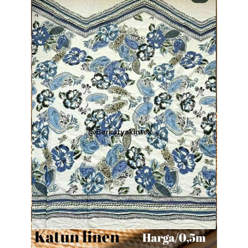 KAIN LINEN MOTIF BUNGA PINGGIR - KAIN KATUN MOTIF BUNGA PINGGIR - KAIN LINEN