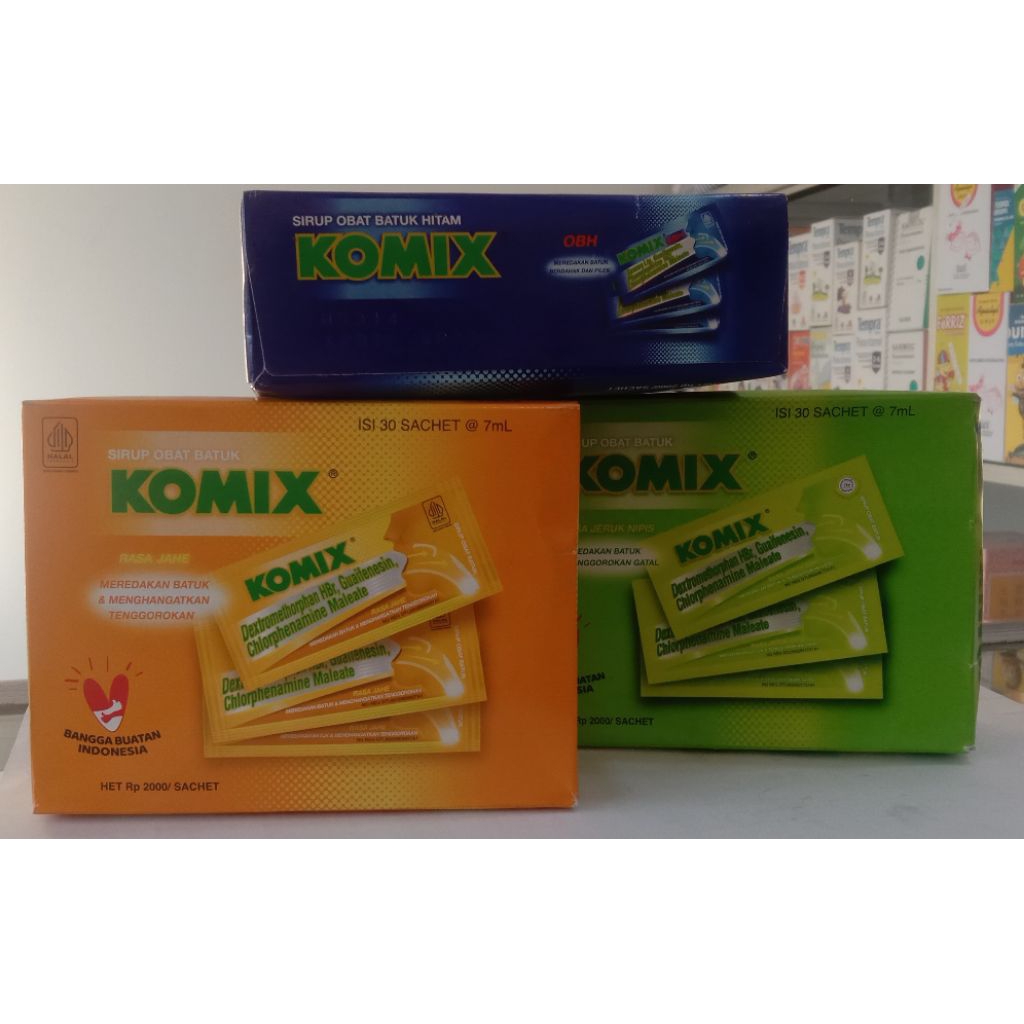 

Komix sachet rasa jahe,jeruk nipis, obh