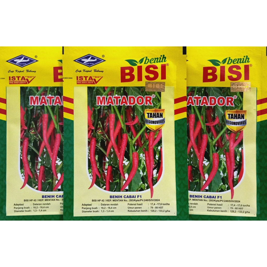 Cabe Matador Kemasan isi 2.250 biji - Benih Cabe F1 Cap Kapal Terbang