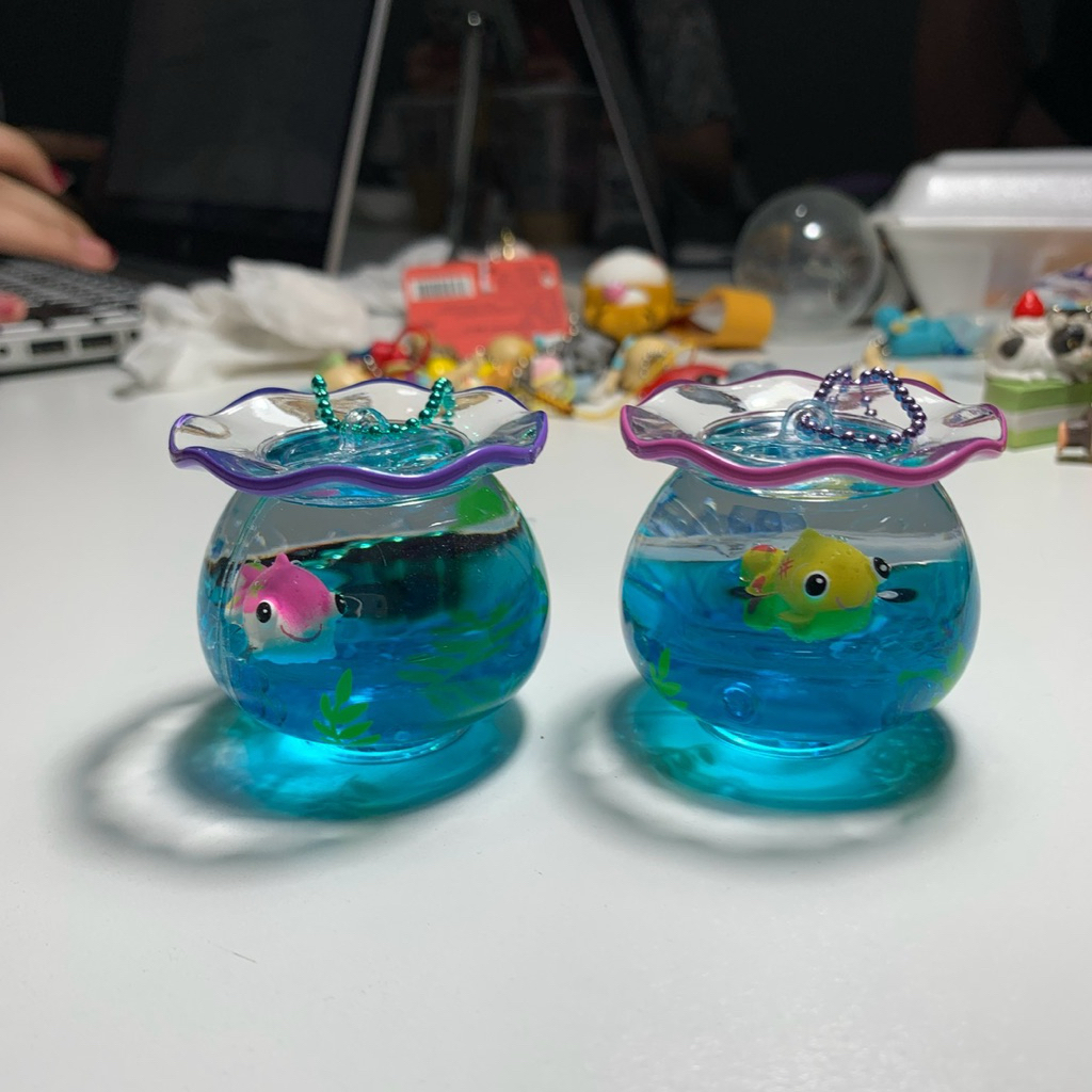 fish oil charm keychain japan trinket petit aquarium