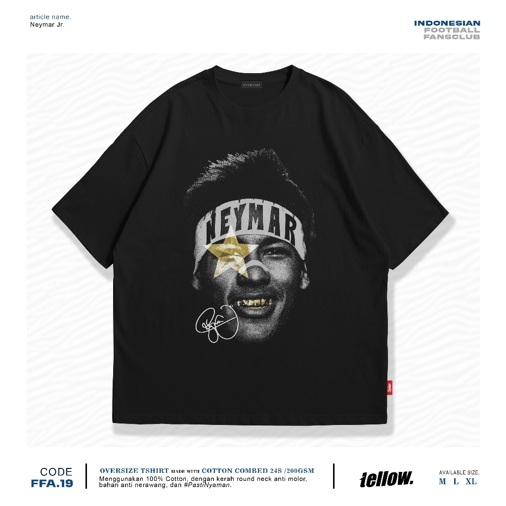 OVERSIZE Tshirt Football Figure - Neymar Jr - Combed 24s