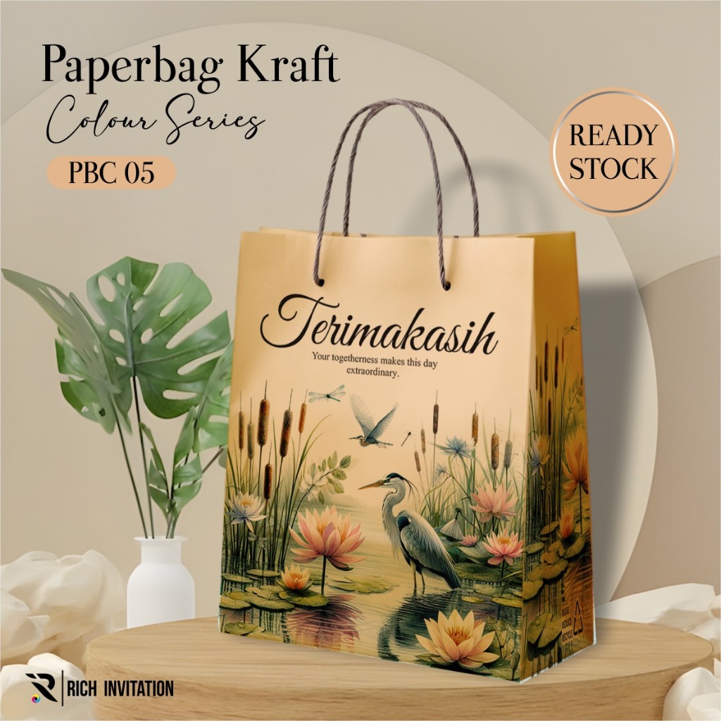 

[12PCS] PAPER BAG/PAPERBAG PBC 05 READY STOCK - TAS PERNIKAHAN & HAJATAN AESTHETIC 20 X 25 X 10 CM