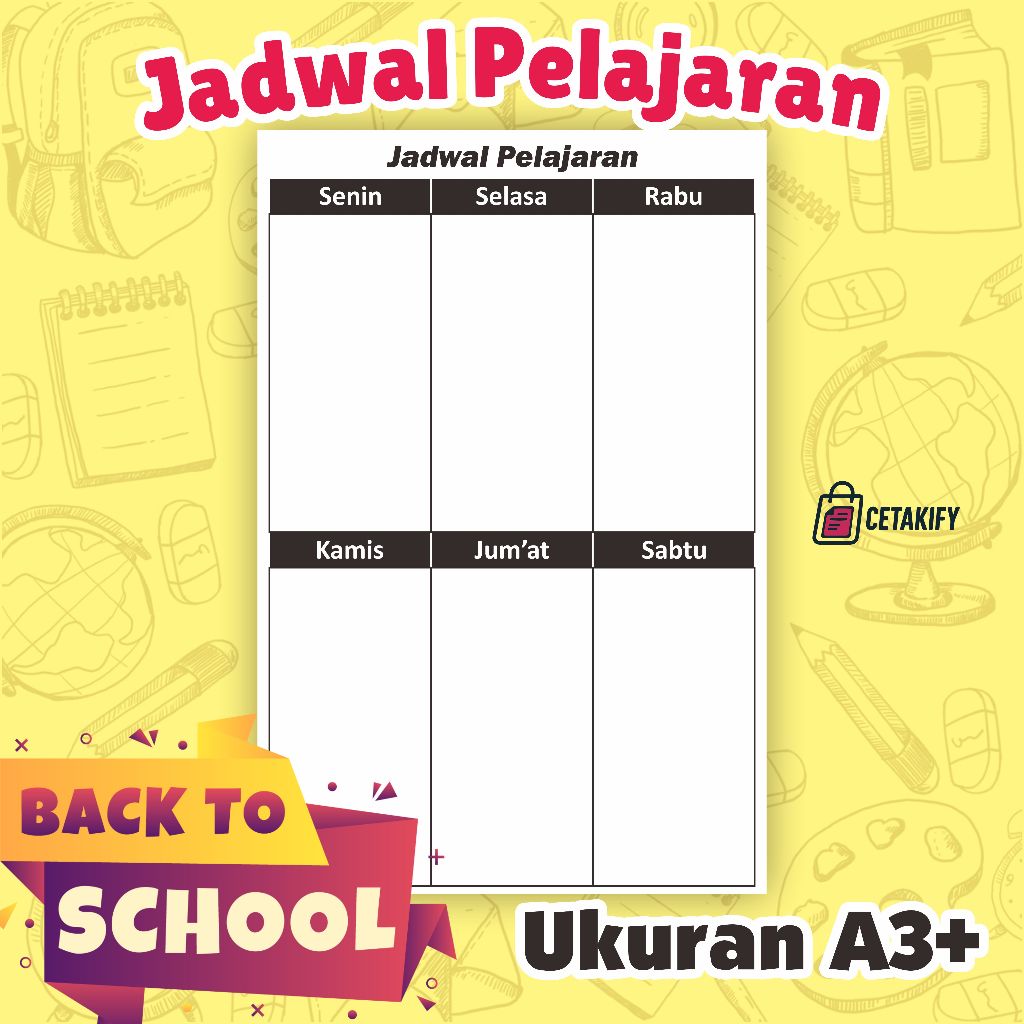 

Cetakify JADWAL PELAJARAN POTRAIT A3+ MINIMALIST Murah