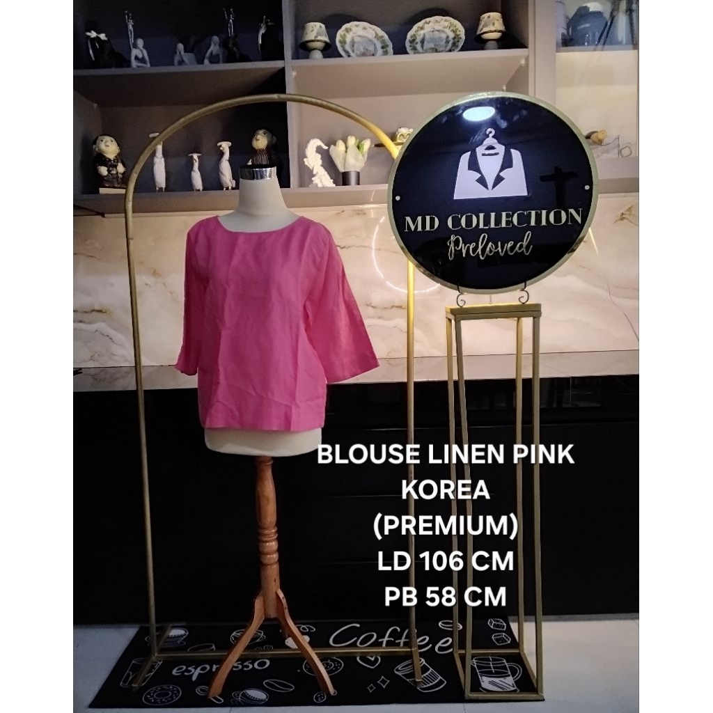 BLOUSE LINEN PINK KOREA ( PREMIUM)
