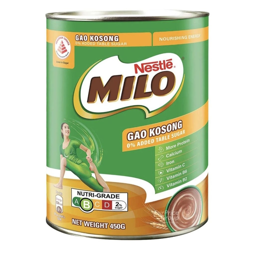

Milo Gao Kosong SG 450 gram Kaleng Tin Instant Chocolate Drink Powder with Milk Cokelat Bubuk