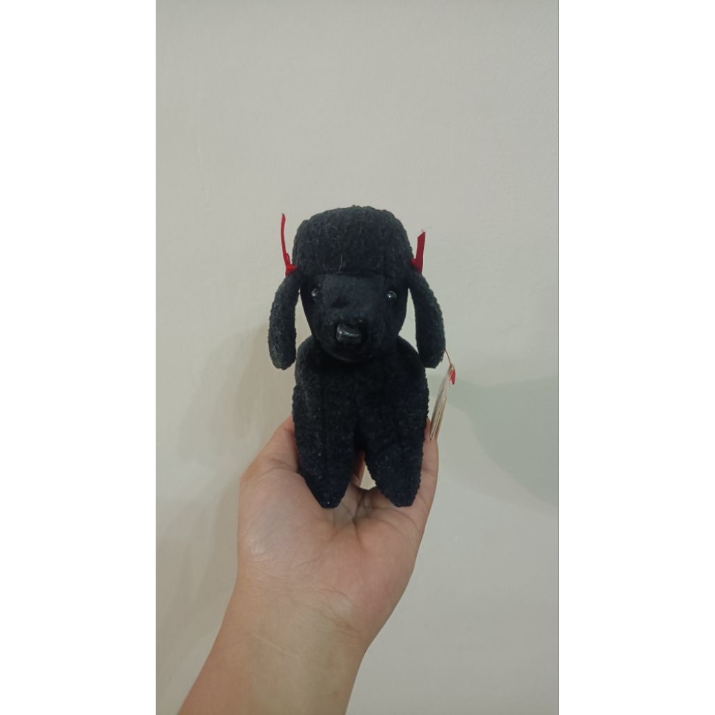 Boneka Bulir Anjing / Guguk / Doggy Hitam Beanie Babies Gigi The Poodle Ori TY (Rare) Langka