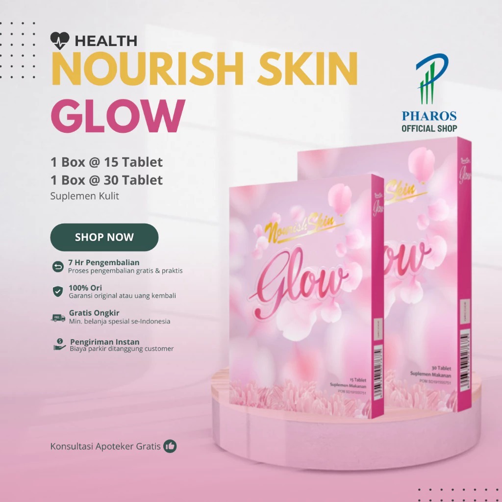 Nourish Skin Glow Isi 30 Tablet - Suplemen Kecantikan / Nourish Skin Glow