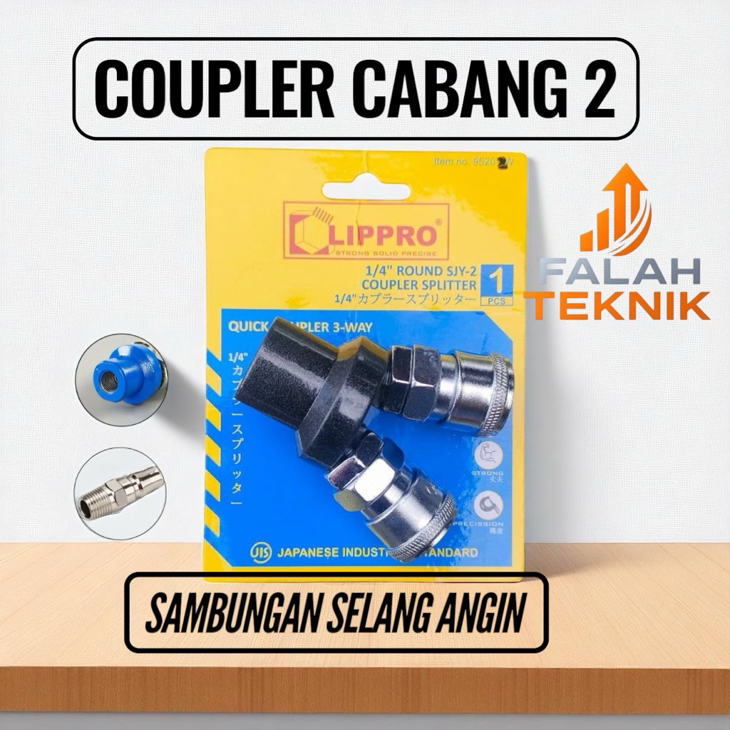 LIPPRO Quick Coupler 1/4 Cabang dua Cabang 2 LIPPRO 1/4" Quick Coupler 2 Way 9520-2W