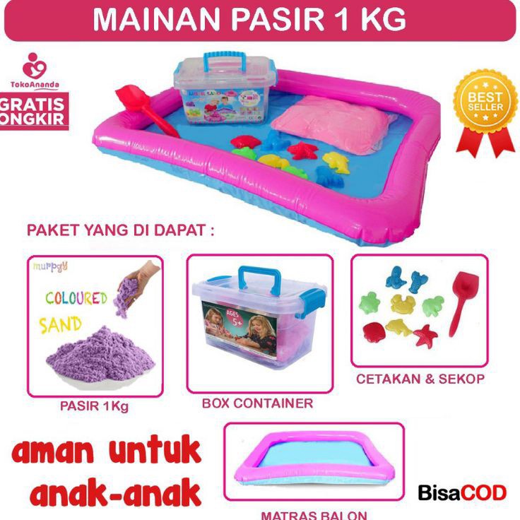 Flash Sale  FREE PACKING KARDUS TEBAL  BUBBLE WRAP BISA COD mainan Pasir Ajaib Paket BOX berat pasir