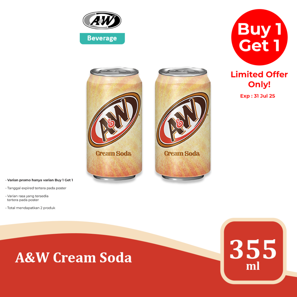 

A&W Series - Root Beer & Cream Soda, Minuman Impor USA