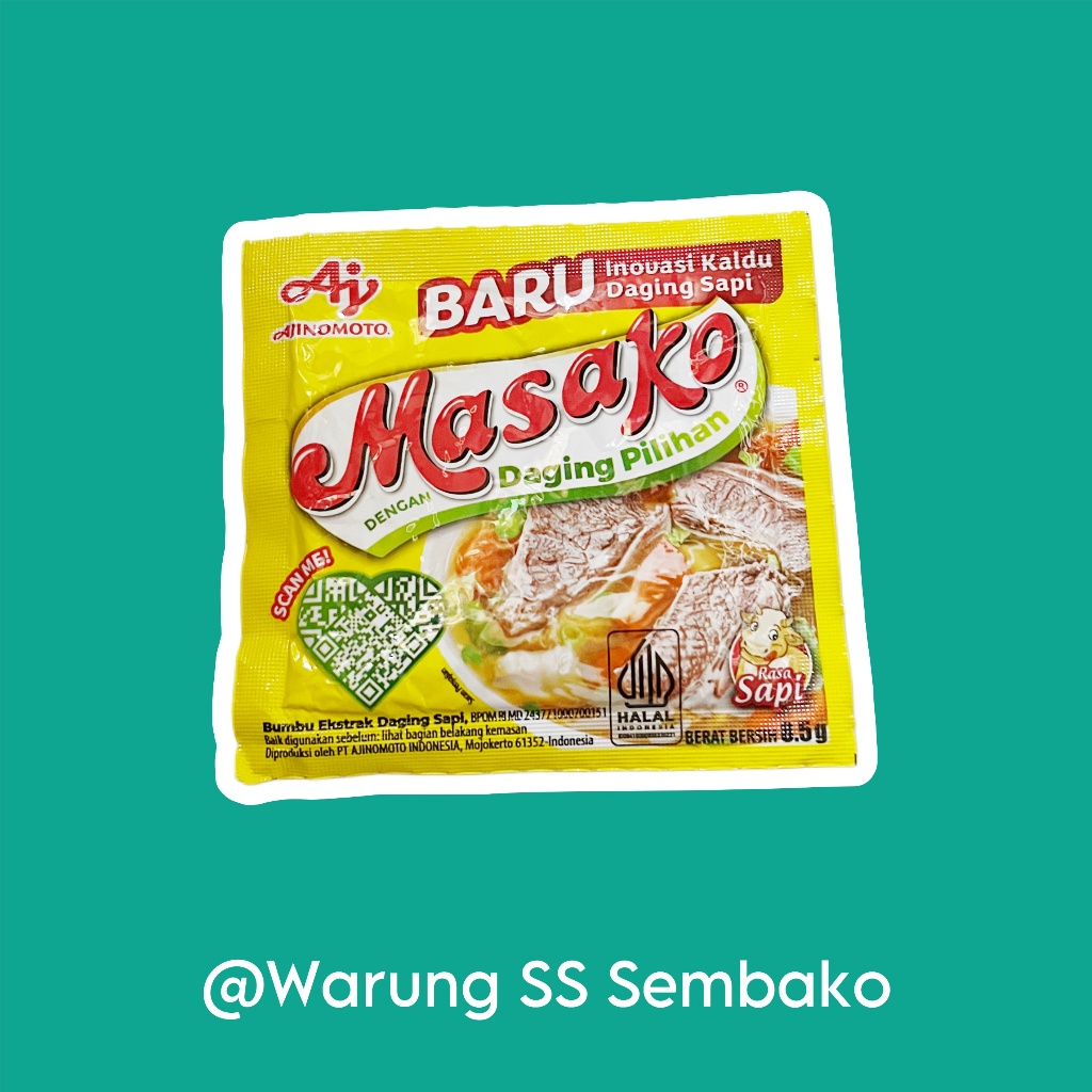 

Masako Ajinomoto Rasa Sapi eceran 1 sachet