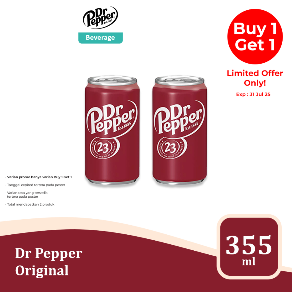 

Dr Pepper 12 fl oz - Minuman impor USA