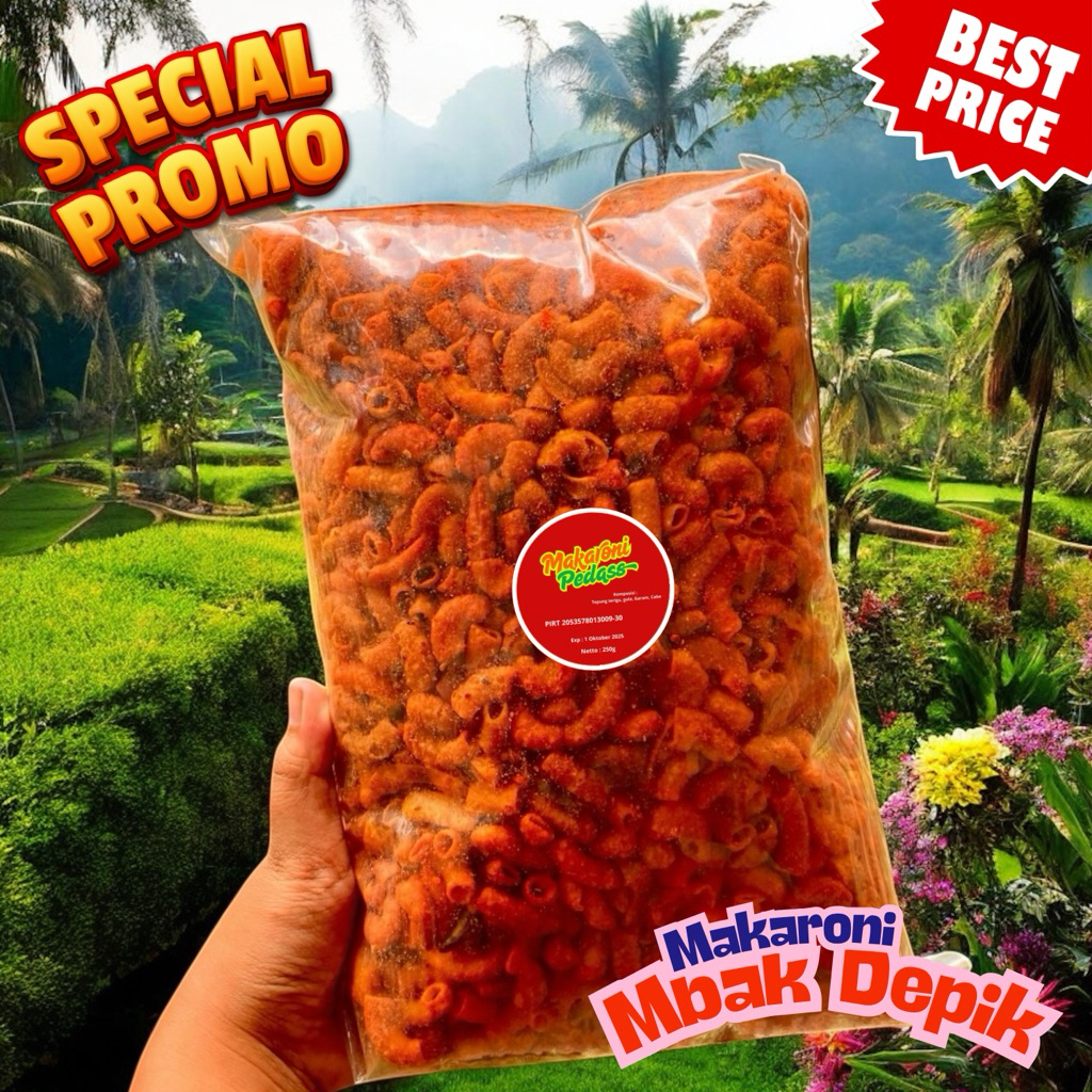 

Makaroni Cabai Asap 250gr – Pedas Smokey Unik!