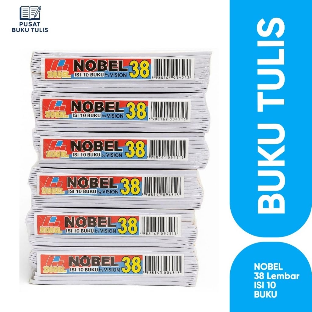 

(PAK) Buku Tulis NOBEL 38 Lembar Grosir (isi 10 Buku) | Buku tulis murah | Grosir Buku