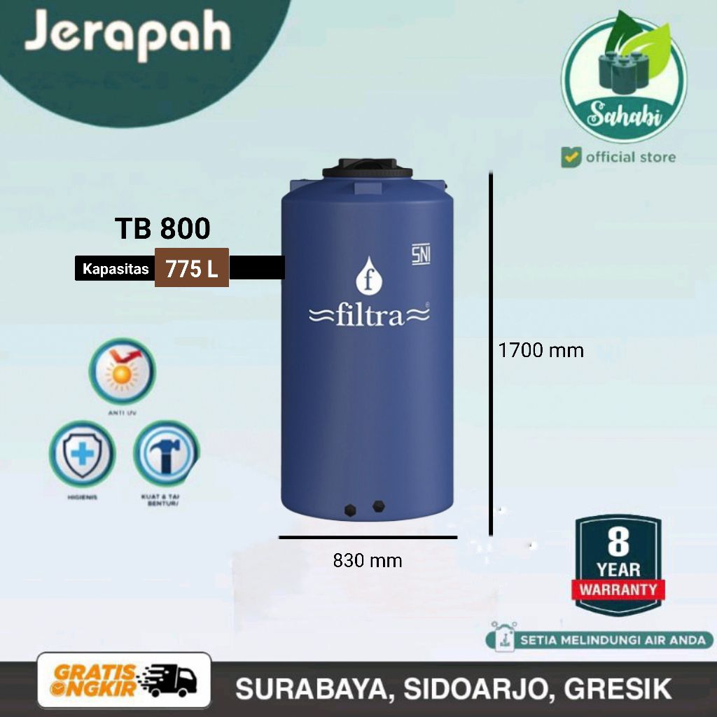 Tandon Air / Toren air / Tangki Air Filtra TB 800 STD 800 Liter Invoice