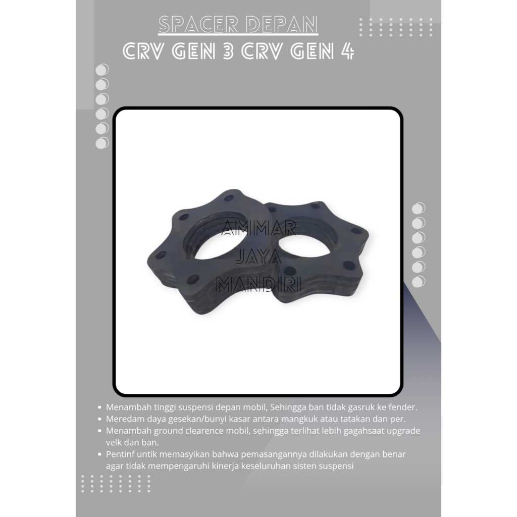 Karet Tatakan Support Shock Depan Honda CRV Gen 3 Gen 4 Bahan Ban 1Set