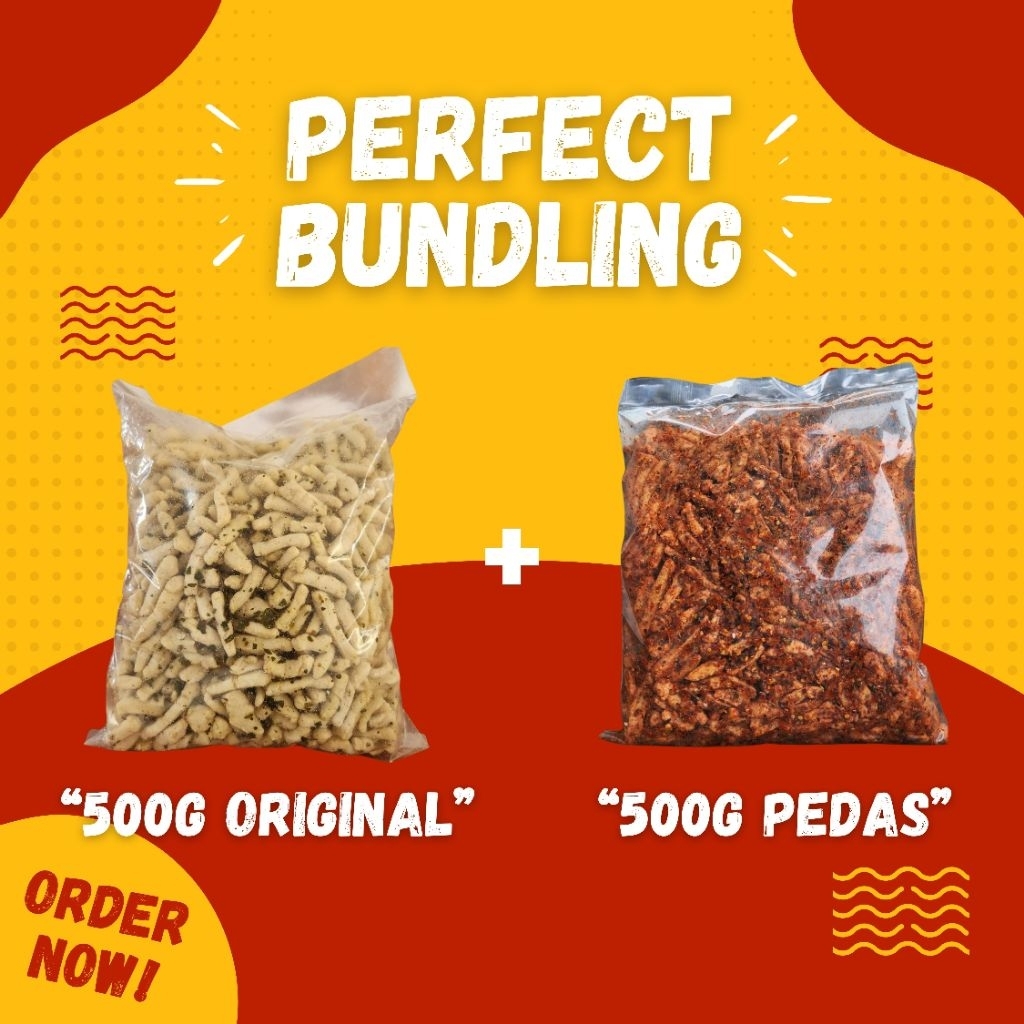 

Basreng 500gr Original + 500gr Pedas Daun Jeruk Paket Hemat Cemilan Viral Gratis Ongkir Snack