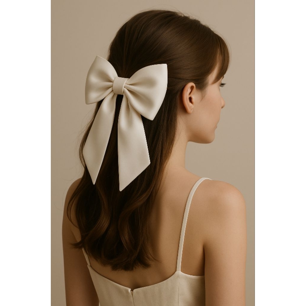 [ CLSY.GIFT ] Pita Korea / Pita Rambut Korea Besar / Pita Rambut Putih Besar / Hair Bow / Aksesoris 
