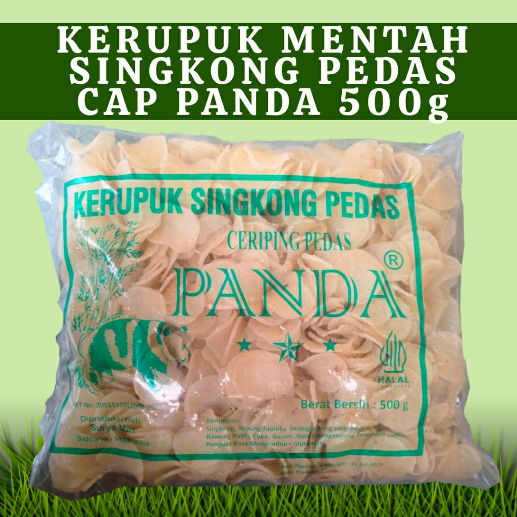 

Krecek Kerupuk Mentah Singkong Pedas Cap Panda 500g