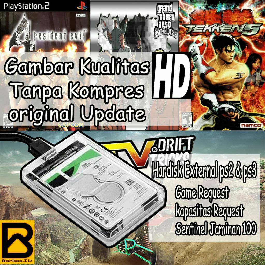 hardisk external fullgame PS2 (Support PS SLIM & FAT)