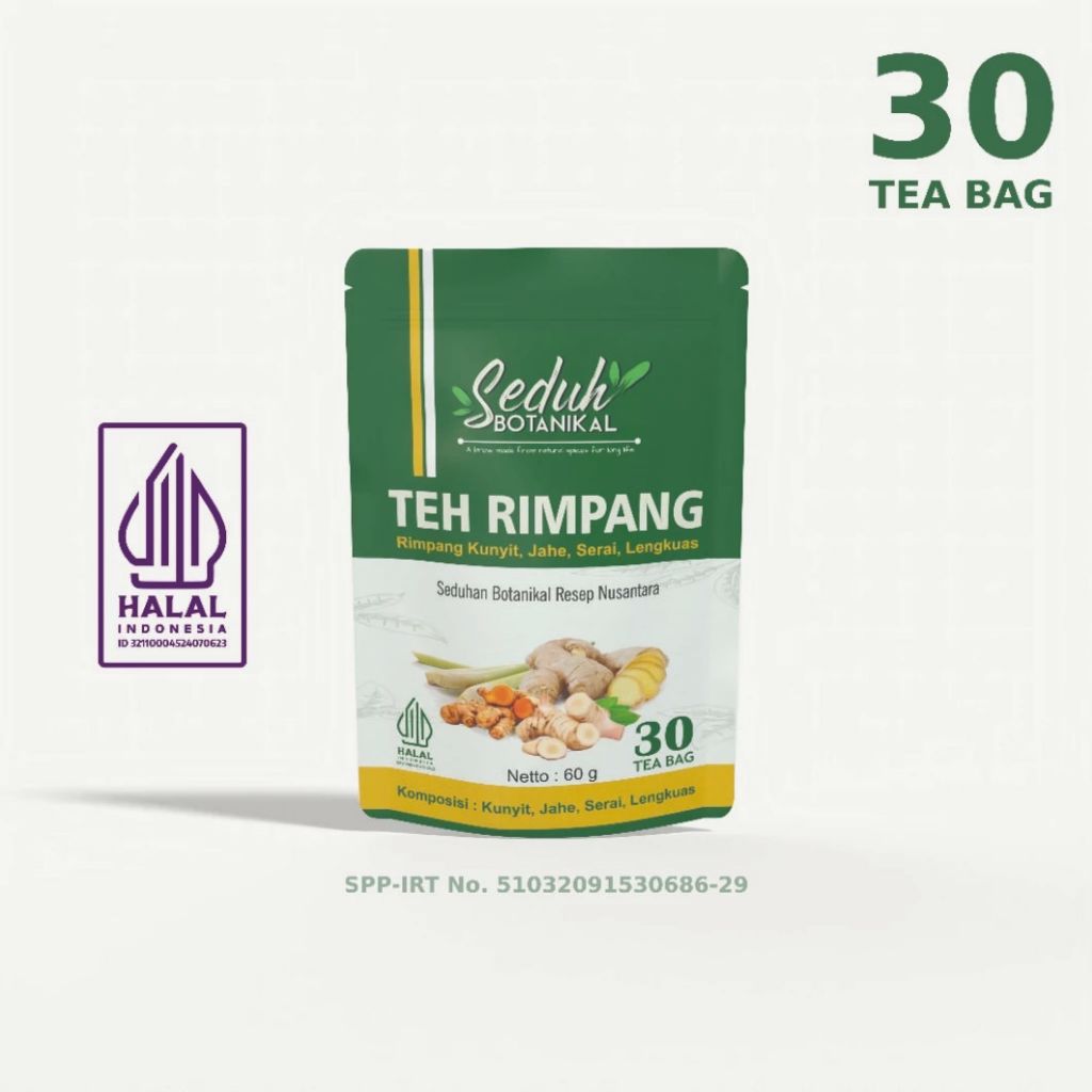 

SEDUH BOTANIKAL Teh Rimpang | Teh Celup Rimpang JSR | Teh Kunyit Jahe Serai Lengkuas | 30 Tea Bag