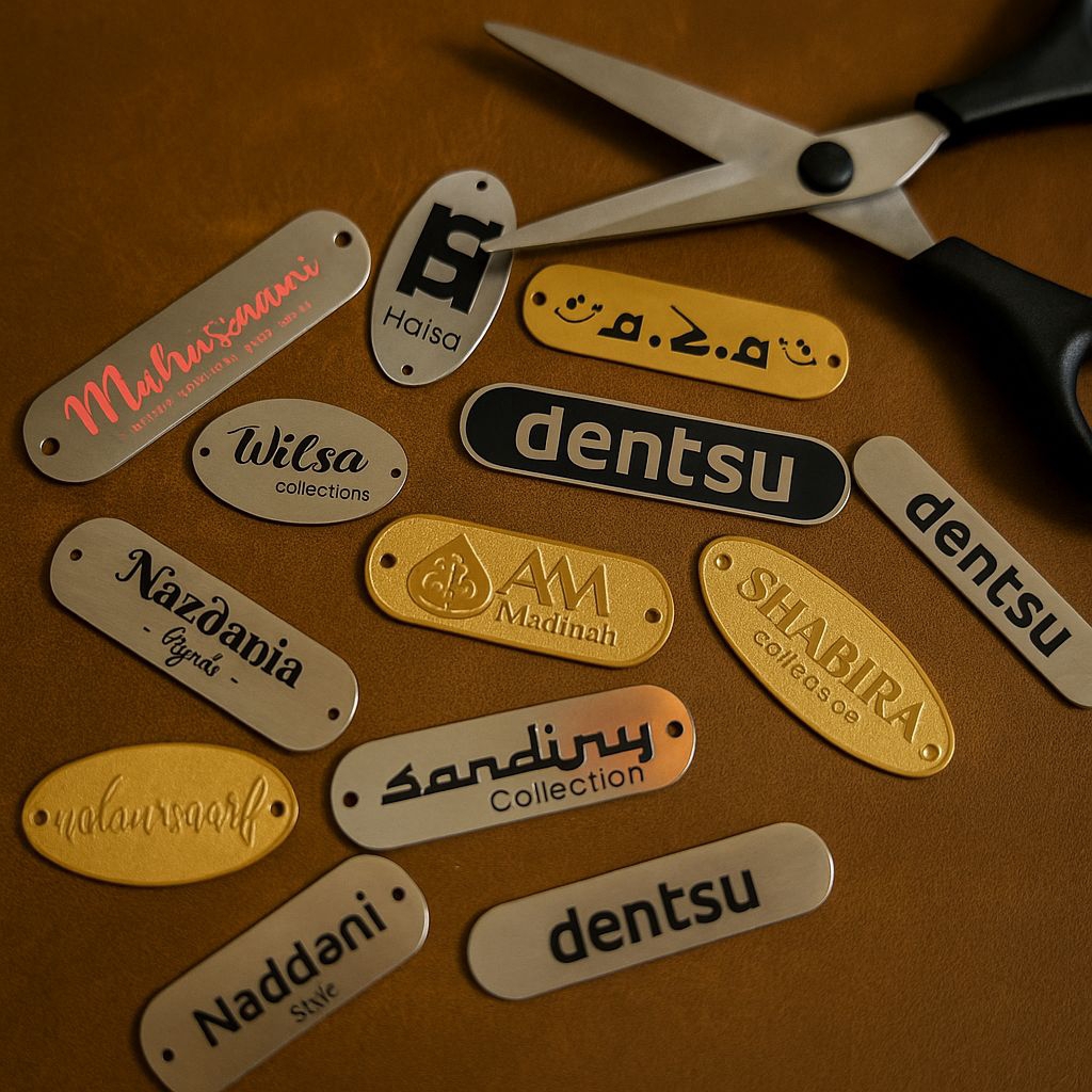 

Label Plat Hangtag oval merek hijab