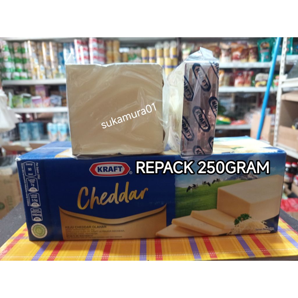 

KEJU KRAFT CHEDDAR 250 GRAM KEMASAN REPACK