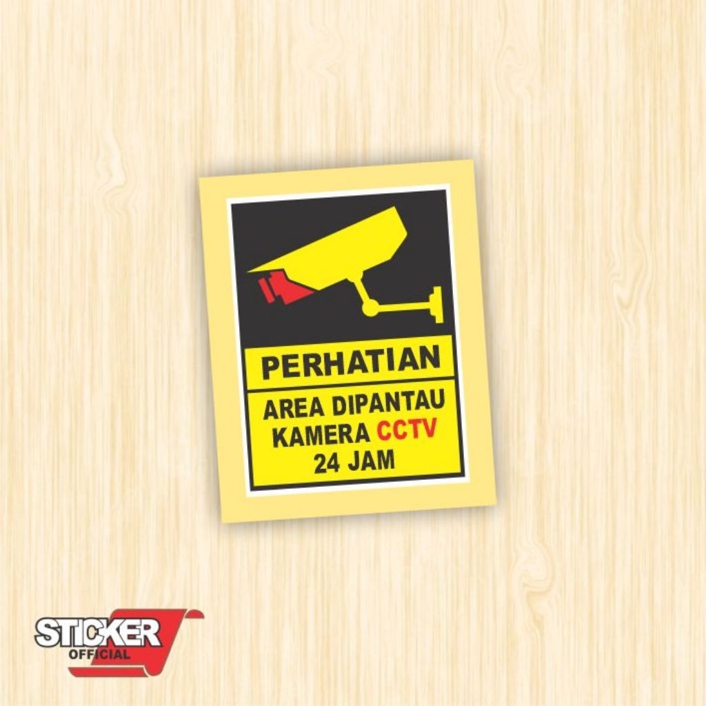 

stiker cctv, cctv sticker bahan reflektive bisa nyala