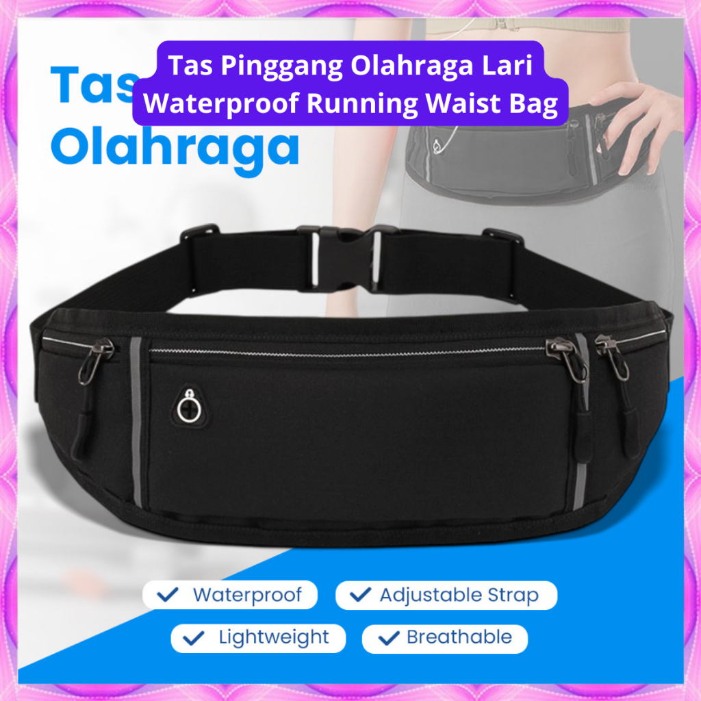 Tas Pinggang Olahraga Unisex / Waistbag Waterproof / Tas Pinggang Sport
