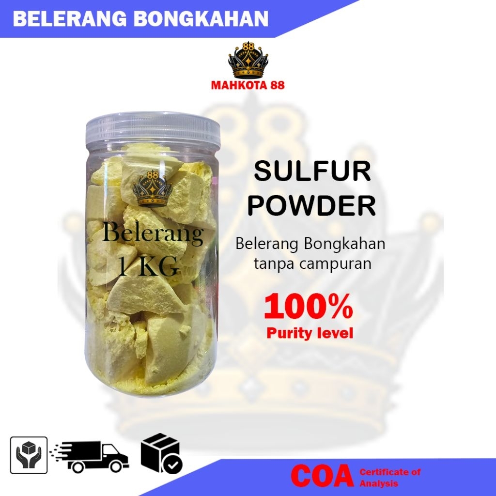 Belerang Bongkahan 1kg / Belerang Sulfur / Sulfur Bongkahan / Belerang 99.8% /Bongkahan Murah