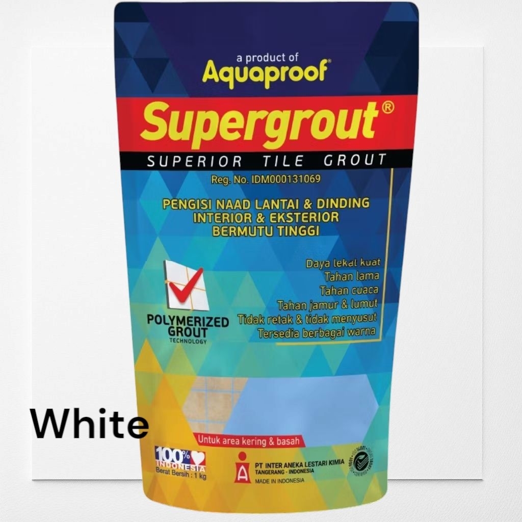 nat keramik supergrout Aquaproof putih 1kg