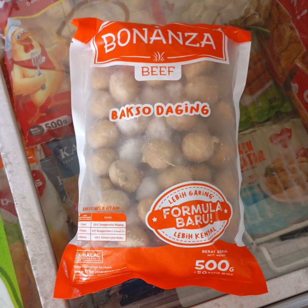 BONANZA Bakso Sapi Ayam AB10 Beef premium (50 butir) 500gr 500 gram