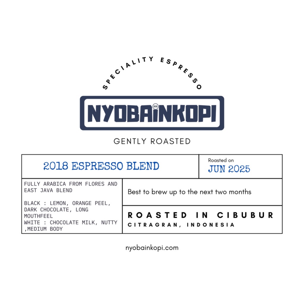 

Espresso Blend 2018 - ( roasted bean - biji kopi sangrai ) - 1Kg