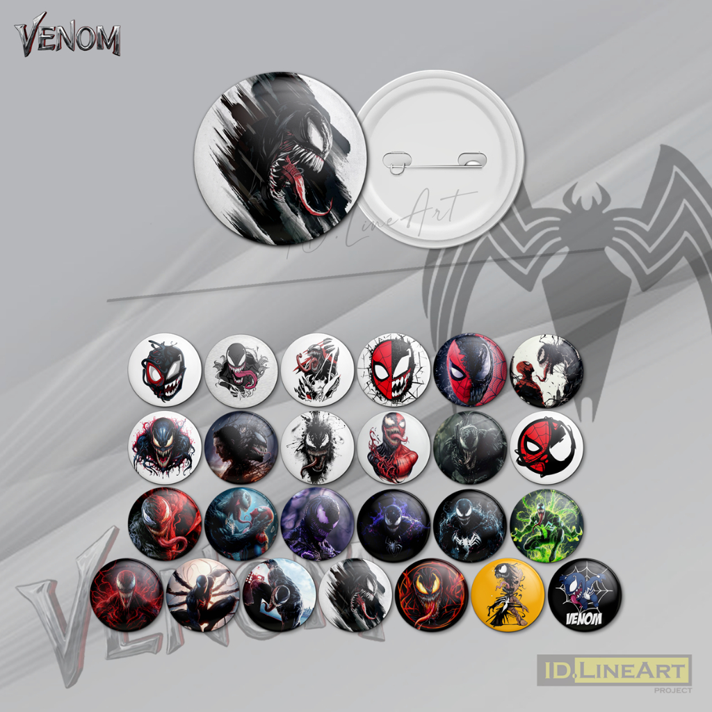 Pin Button VENOM Pin Press Bros Badge