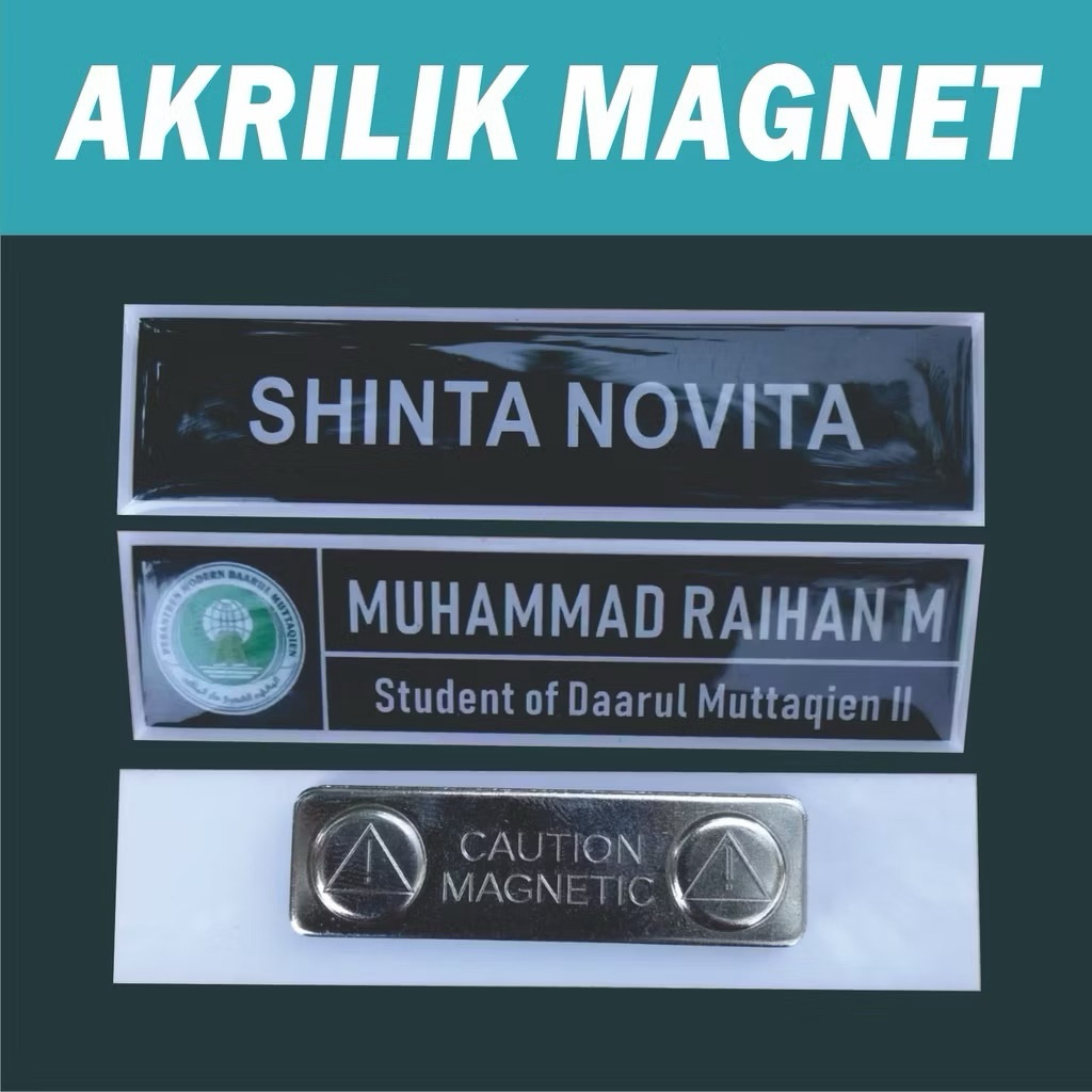 

Name Tag / Papan Nama Dada Magnet Resin 8cm x 2cm Tebal 2mm Satuan PREMIUM