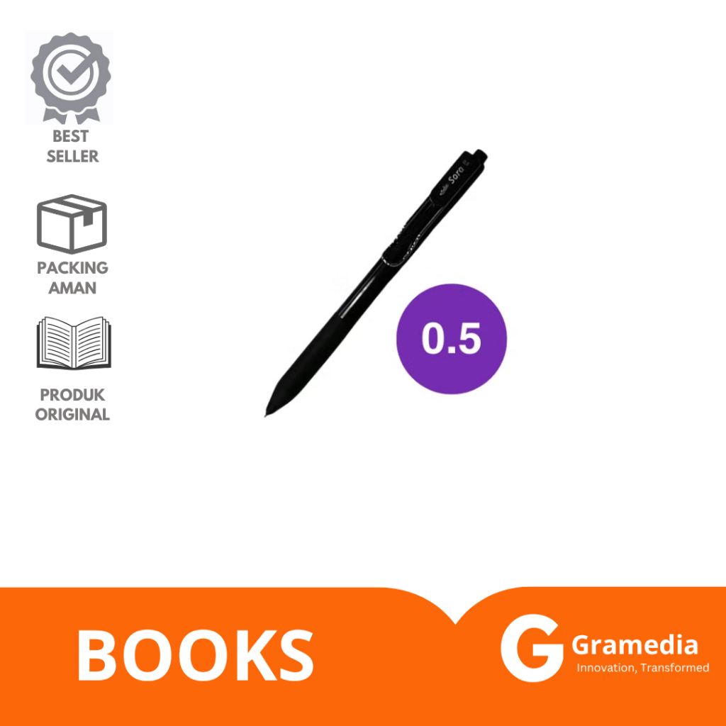

Gramedia Lampung -Gelpen Estudee Sora 0.5Mm Black in Black Barrel
