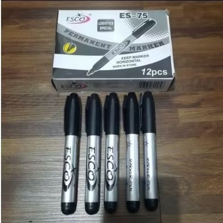 

(PAK) Spidol Permanent Esco ES-75 Isi 12 / Spidol Murah Permanent Esco