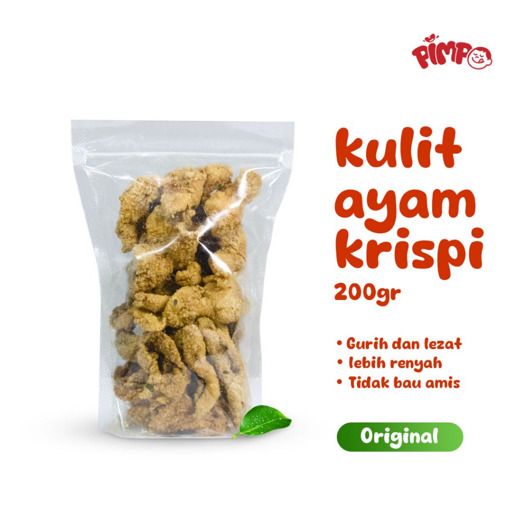 

200gr Pimpo Kripik Kulit Ayam Krispi / Kripik Kulit Ayam Crispy Premium Daun Jeruk
